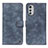 Leather Case Stands Flip Cover Holder N06P for Motorola Moto E32 Blue