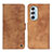 Leather Case Stands Flip Cover Holder N06P for Motorola Moto Edge Plus (2022) 5G Brown