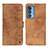 Leather Case Stands Flip Cover Holder N06P for Motorola Moto Edge S Pro 5G Brown