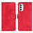 Leather Case Stands Flip Cover Holder N06P for Motorola MOTO G52 Red