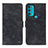 Leather Case Stands Flip Cover Holder N06P for Motorola Moto G71 5G Black