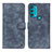 Leather Case Stands Flip Cover Holder N06P for Motorola Moto G71 5G Blue