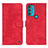 Leather Case Stands Flip Cover Holder N06P for Motorola Moto G71 5G Red