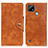 Leather Case Stands Flip Cover Holder N06P for Realme C21 Brown