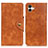 Leather Case Stands Flip Cover Holder N06P for Samsung Galaxy M04 Brown