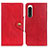 Leather Case Stands Flip Cover Holder N06P for Sony Xperia 5 IV Red