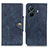 Leather Case Stands Flip Cover Holder N06P for Vivo iQOO Z6 Pro 5G Blue