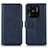 Leather Case Stands Flip Cover Holder N06P for Xiaomi Redmi 10 India Blue