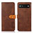 Leather Case Stands Flip Cover Holder N07P for Google Pixel 7a 5G Brown