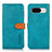 Leather Case Stands Flip Cover Holder N07P for Google Pixel 8 5G Cyan