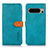 Leather Case Stands Flip Cover Holder N07P for Google Pixel 8 Pro 5G Cyan