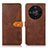 Leather Case Stands Flip Cover Holder N07P for Huawei Honor Magic6 Lite 5G Brown