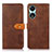 Leather Case Stands Flip Cover Holder N07P for Huawei Honor X5 Plus Brown