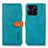 Leather Case Stands Flip Cover Holder N07P for Huawei Honor X6a Cyan