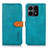 Leather Case Stands Flip Cover Holder N07P for Huawei Honor X8a 4G Cyan