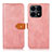 Leather Case Stands Flip Cover Holder N07P for Huawei Honor X8a 4G Pink