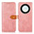 Leather Case Stands Flip Cover Holder N07P for Huawei Honor X9a 5G Pink