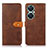 Leather Case Stands Flip Cover Holder N07P for Huawei Nova 11i Brown