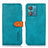 Leather Case Stands Flip Cover Holder N07P for Motorola Moto Edge 40 Neo 5G Cyan
