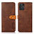 Leather Case Stands Flip Cover Holder N07P for Motorola Moto G Power 5G (2023) Brown