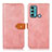 Leather Case Stands Flip Cover Holder N07P for Motorola Moto G40 Fusion Pink