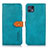 Leather Case Stands Flip Cover Holder N07P for Motorola Moto G50 5G Cyan