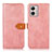 Leather Case Stands Flip Cover Holder N07P for Motorola Moto G53 5G Pink