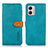 Leather Case Stands Flip Cover Holder N07P for Motorola Moto G53j 5G Cyan