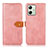 Leather Case Stands Flip Cover Holder N07P for Motorola Moto G54 5G Pink