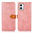 Leather Case Stands Flip Cover Holder N07P for Motorola Moto G73 5G Pink