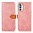 Leather Case Stands Flip Cover Holder N07P for Motorola Moto G82 5G Pink