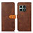 Leather Case Stands Flip Cover Holder N07P for OnePlus 10 Pro 5G Brown