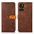 Leather Case Stands Flip Cover Holder N07P for OnePlus 10R 5G Brown