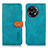 Leather Case Stands Flip Cover Holder N07P for OnePlus Ace 2 5G Cyan