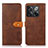 Leather Case Stands Flip Cover Holder N07P for OnePlus Ace Pro 5G Brown