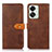 Leather Case Stands Flip Cover Holder N07P for OnePlus Nord 2T 5G Brown