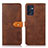 Leather Case Stands Flip Cover Holder N07P for OnePlus Nord CE 2 5G Brown