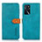 Leather Case Stands Flip Cover Holder N07P for Oppo A16s Cyan