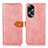 Leather Case Stands Flip Cover Holder N07P for Oppo A18 Pink