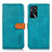 Leather Case Stands Flip Cover Holder N07P for Oppo A54s Cyan