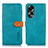 Leather Case Stands Flip Cover Holder N07P for Oppo A58 5G Cyan