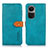 Leather Case Stands Flip Cover Holder N07P for Oppo Reno10 Pro 5G Cyan