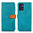 Leather Case Stands Flip Cover Holder N07P for Oppo Reno7 5G Cyan