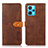 Leather Case Stands Flip Cover Holder N07P for Realme Narzo 50 Pro 5G Brown