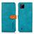 Leather Case Stands Flip Cover Holder N07P for Realme Narzo 50i Cyan