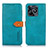 Leather Case Stands Flip Cover Holder N07P for Realme Narzo N53 Cyan