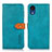 Leather Case Stands Flip Cover Holder N07P for Samsung Galaxy A03 Core Cyan