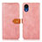 Leather Case Stands Flip Cover Holder N07P for Samsung Galaxy A03 Core Pink