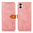 Leather Case Stands Flip Cover Holder N07P for Samsung Galaxy A05 Pink