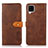 Leather Case Stands Flip Cover Holder N07P for Samsung Galaxy A12 5G Brown